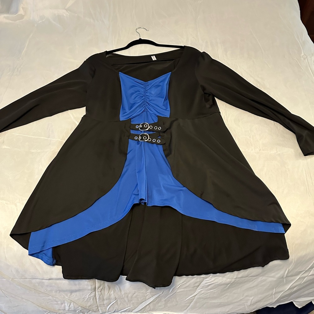 Elegant Black and Blue Women's Dress